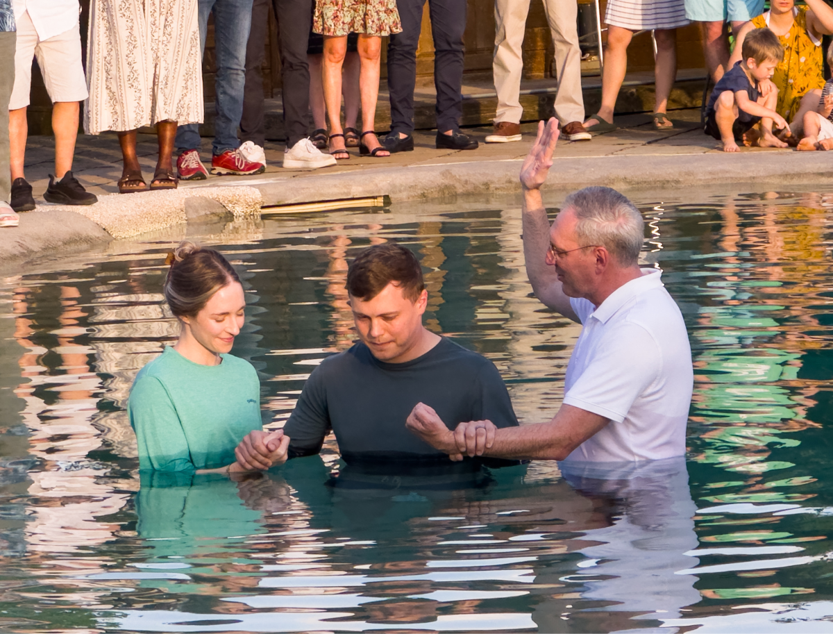 James is baptized as a new brother.